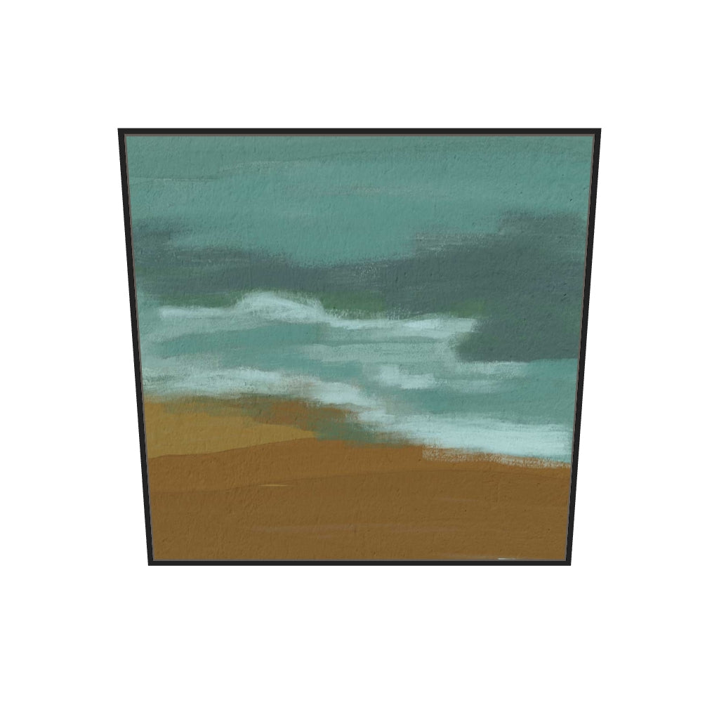 [ah-ar-v1:560ad5cba42f0ffcc28ad6c0] Teal Dunes Canvas Art — 100 x 100 cm, black frame (AR scale)