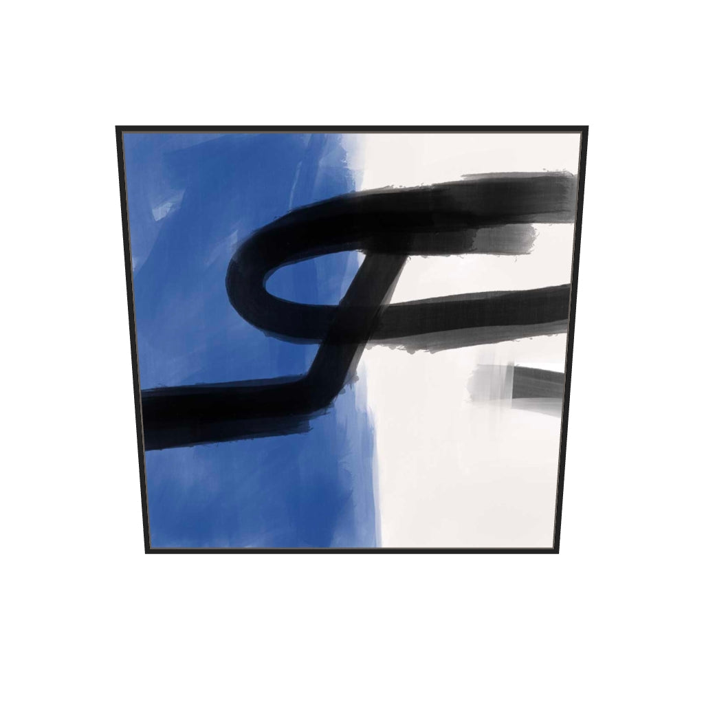 [ah-ar-v1:4b432d1945f57b775d00ddd0] Blue Crossroads Canvas Art — 100 x 100 cm, black frame (AR scale)