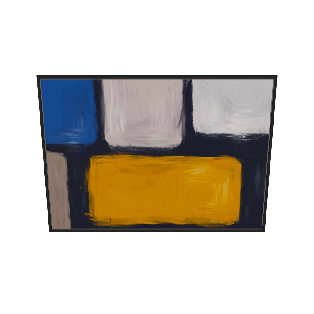 [ah-ar-v1:118af887094316ce4ce40320] Mind The Block Canvas Art — 70 x 100 cm, black frame (AR scale)
