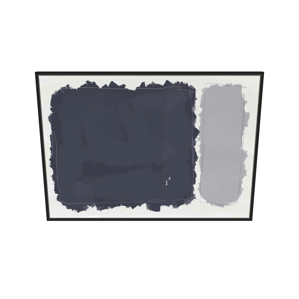 [ah-ar-v1:36e75e9ea86f351d60a6c81f] Grey Rothko Illustrations Canvas Art — 70 x 100 cm, black frame (AR scale)