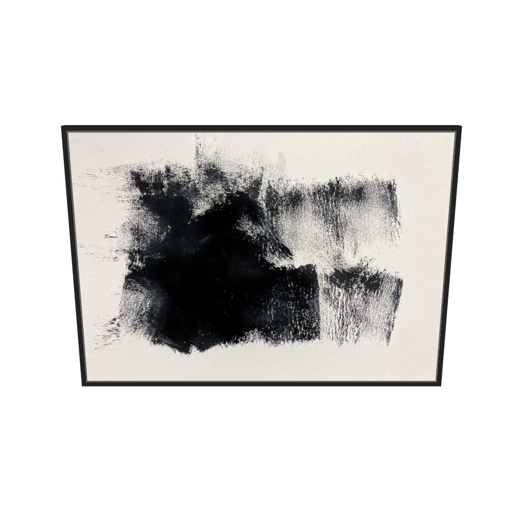 [ah-ar-v1:4fb50fc930ecdf5c050b0e35] Abstract No 406 Canvas Art — 70 x 100 cm, black frame (AR scale)