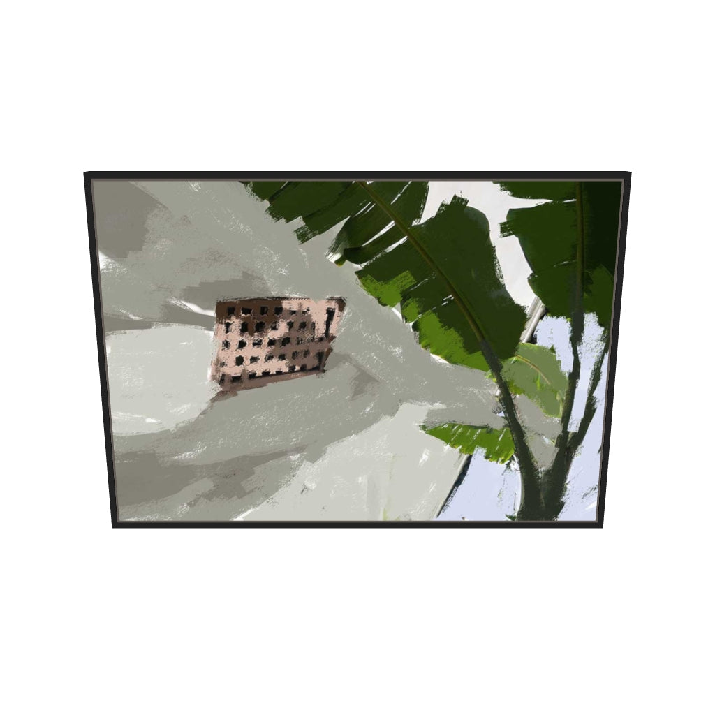 [ah-ar-v1:e3d6fceeb4c479164030a0a7] Desert Palm Oasis Canvas Art — 70 x 100 cm, black frame (AR scale)