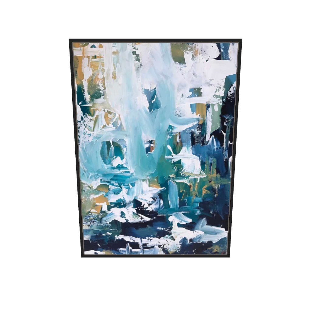 [ah-ar-v1:7cc22ccd6e5e4f6eeeb493bf] Abstract 102 Canvas Art — 70 x 100 cm, black frame (AR scale)