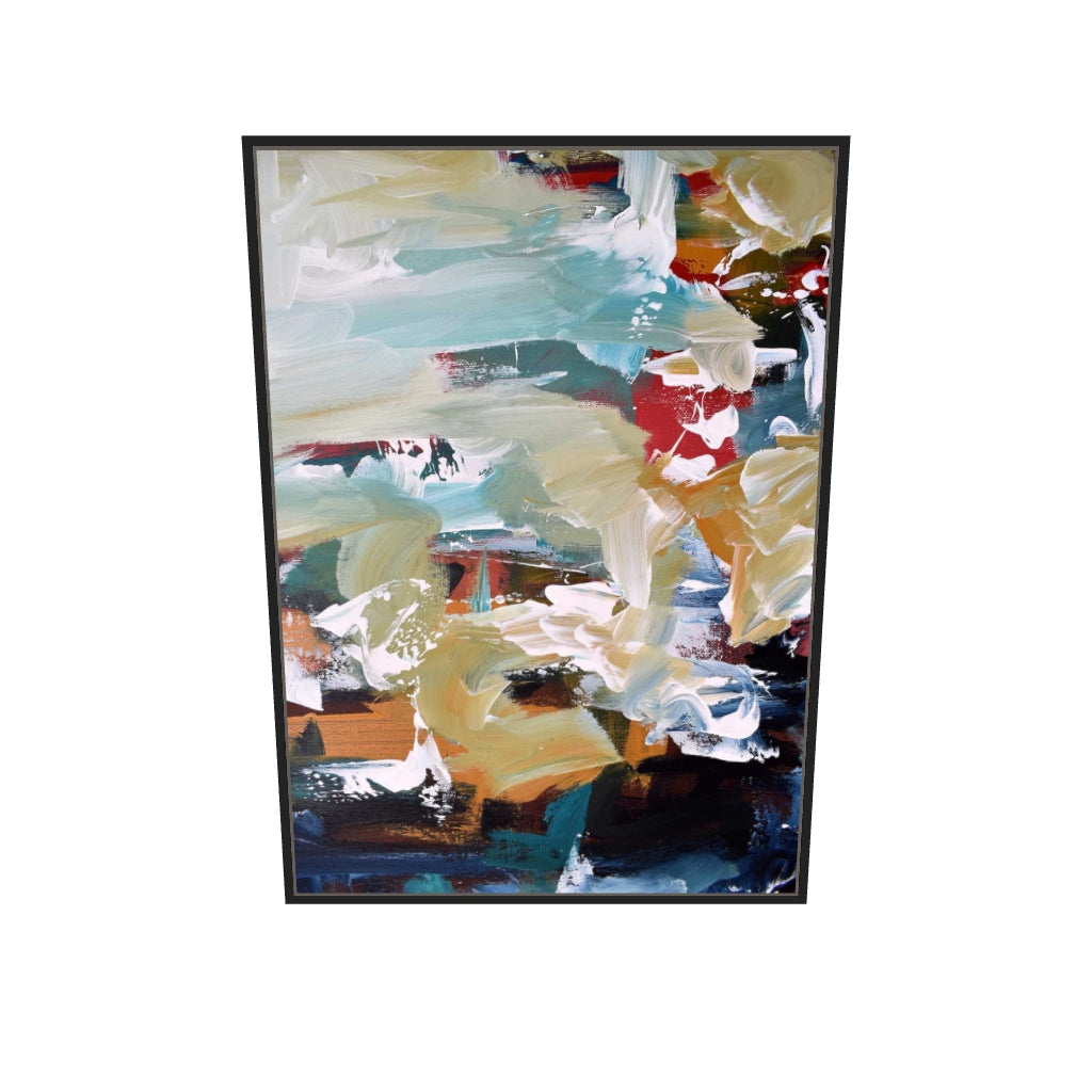 [ah-ar-v1:e46f68e220db46fbc786a4f2] Abstract 107 Canvas Art — 70 x 100 cm, black frame (AR scale)