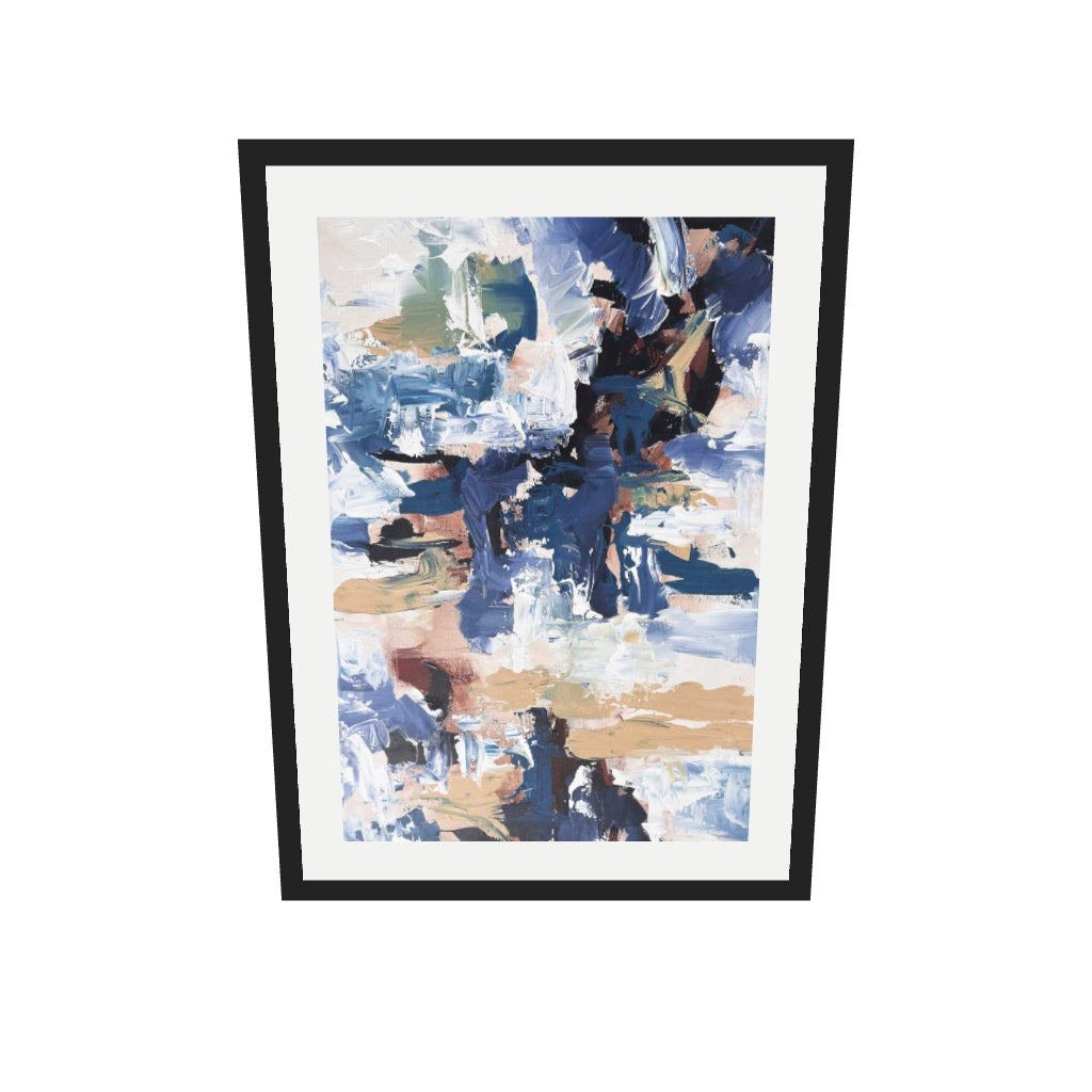 [ah-ar-v1:1ae7fa90a69818a853aa9329] Abstract 516 Art Print — 50 x 70 cm, black frame (AR scale)