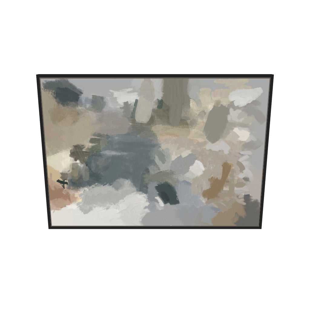 [ah-ar-v1:2d3db15bcffae6462b3b6f15] Impressionist Neutral Mood Canvas Art — 70 x 100 cm, black frame (AR scale)