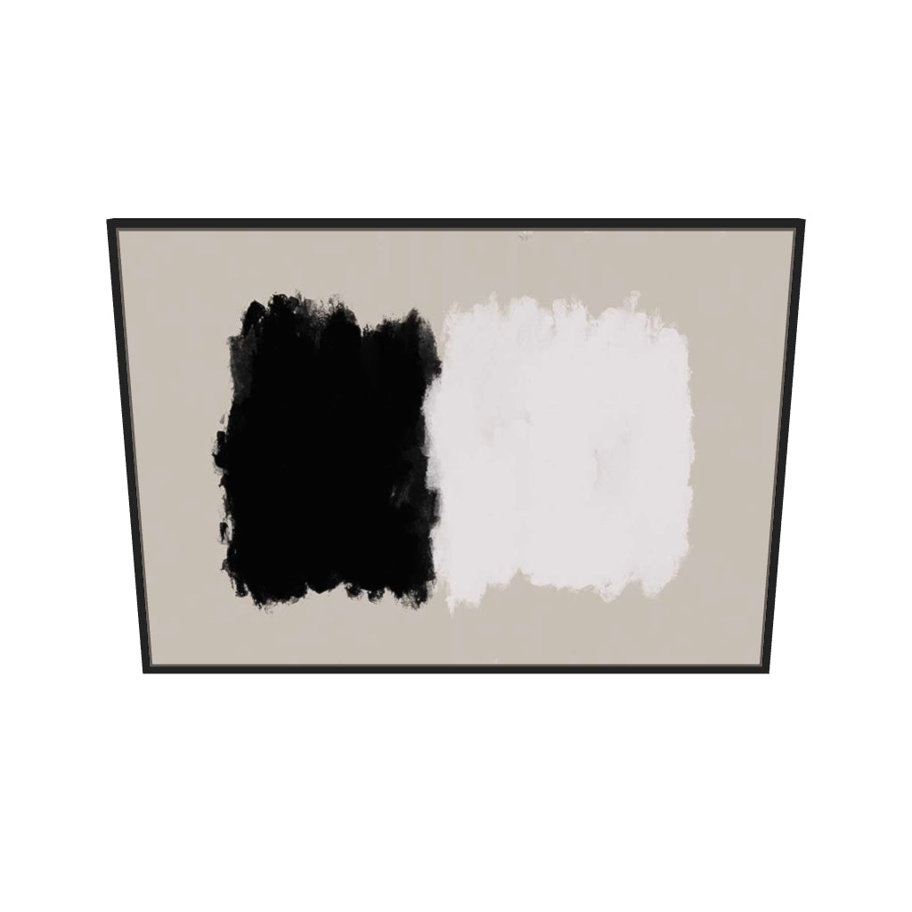 [ah-ar-v1:8cdfa99ffefc4eaa5f57f967] Mono On Beige Canvas Art Art — 70 x 100 cm, black frame (AR scale)