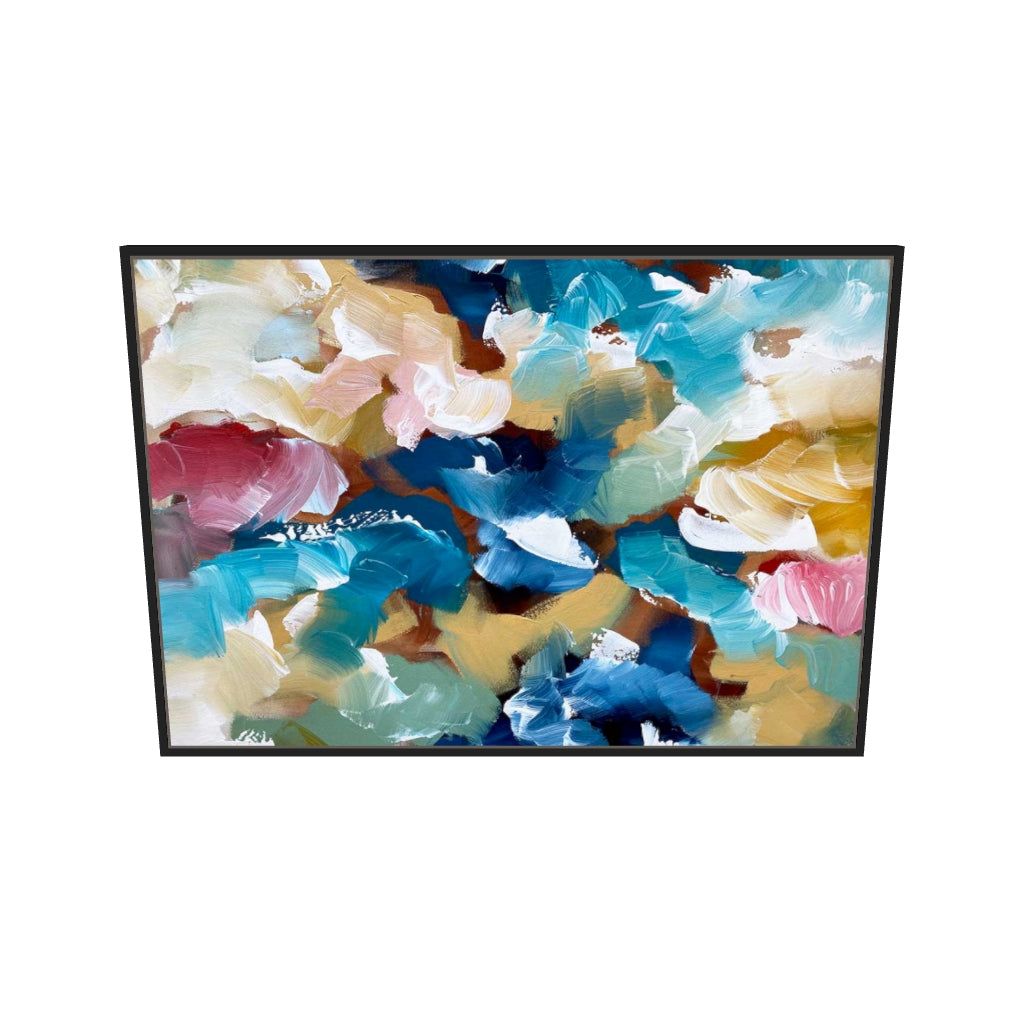 [ah-ar-v1:2989d8f81930da0ac59c9f8f] Colliding Colours Canvas Art Art — 70 x 100 cm, black frame (AR scale)