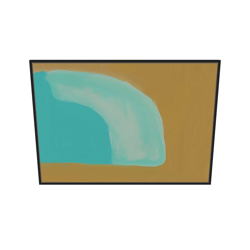 [ah-ar-v1:b15477f8fab245ded109cdbe] Abstract Mustard Canvas Art — 70 x 100 cm, black frame (AR scale)