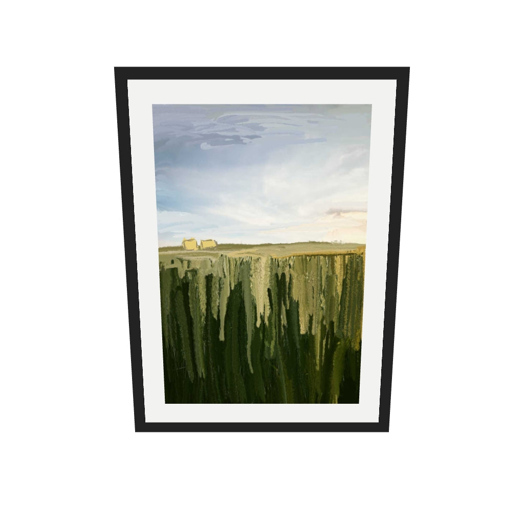 [ah-ar-v1:7d5a5ff57881391d47e01619] Hay Bales Art Print — 50 x 70 cm, black frame (AR scale)