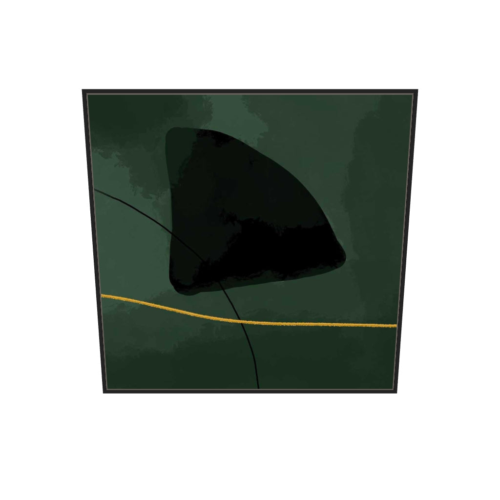 [ah-ar-v1:c1ac7313f71ee77cd159949d] Green Velvet Canvas Art — 100 x 100 cm, black frame (AR scale)