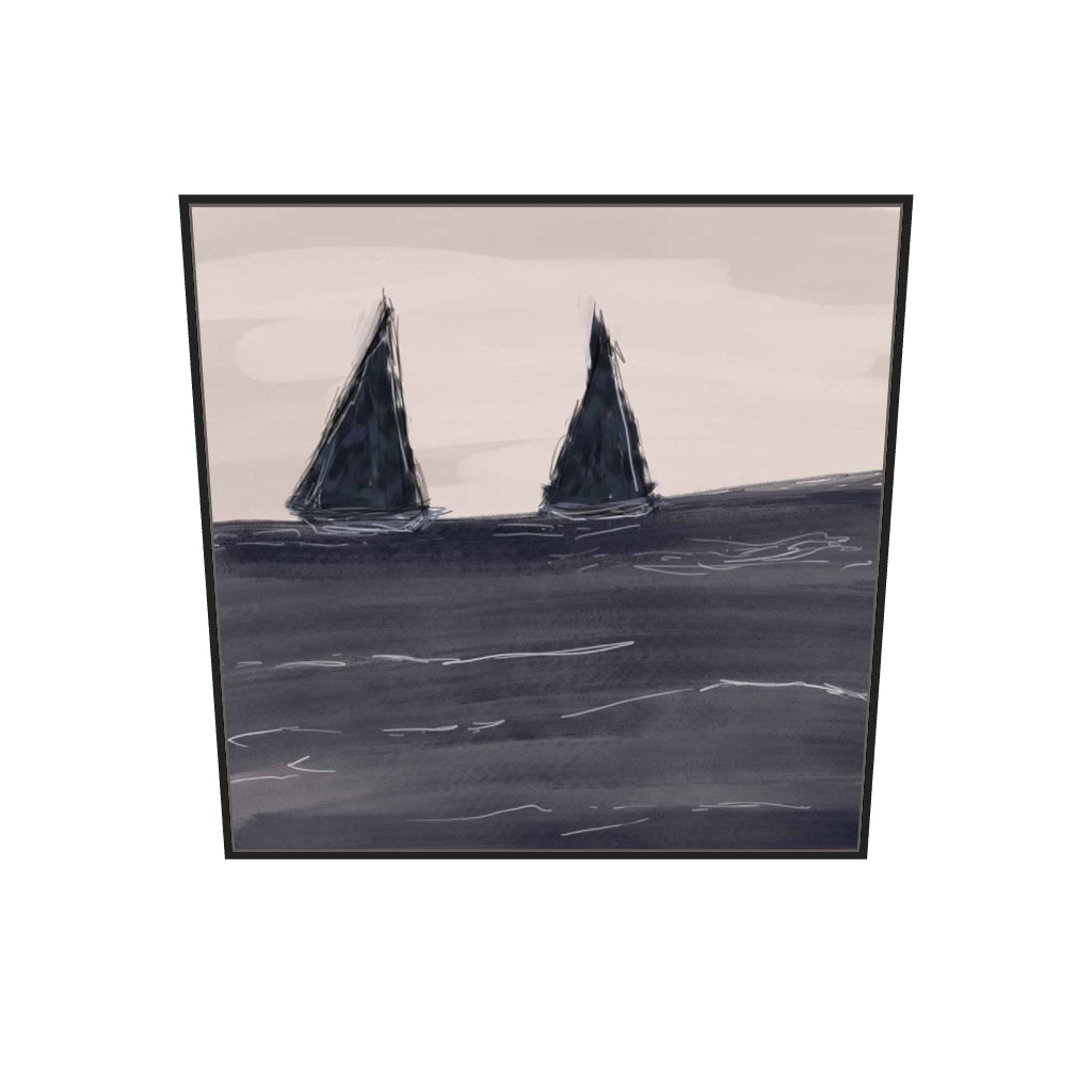 [ah-ar-v1:a7513c696991be8e38397ad1] Coasting Canvas Art — 100 x 100 cm, black frame (AR scale)