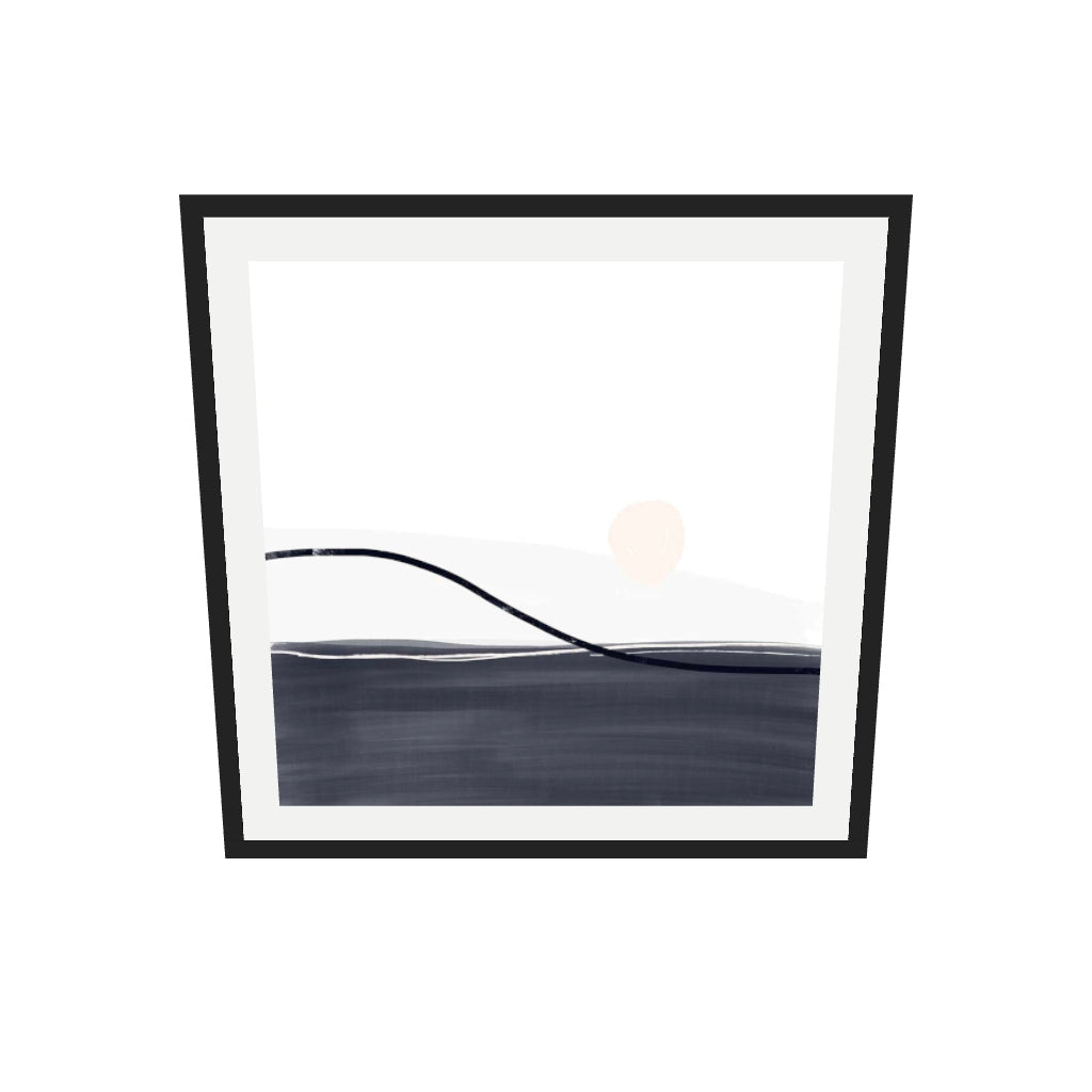 [ah-ar-v1:39ce29a68cfd01abb6f51a16] Interlude Art Print — 70 x 70 cm, black frame (AR scale)