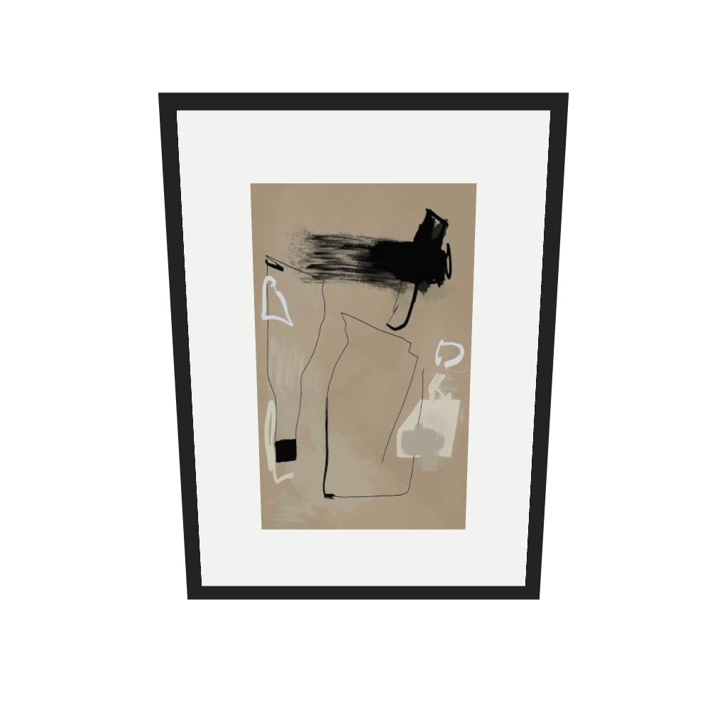 [ah-ar-v1:4b36d620f0effed25df9a569] Cave Drawings I Art Print — 50 x 70 cm, black frame (AR scale)