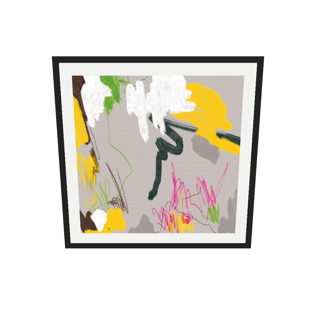 [ah-ar-v1:3cfb469cc6f6856a6214c152] Scribbles On Paper Art Print — 70 x 70 cm, black frame (AR scale)