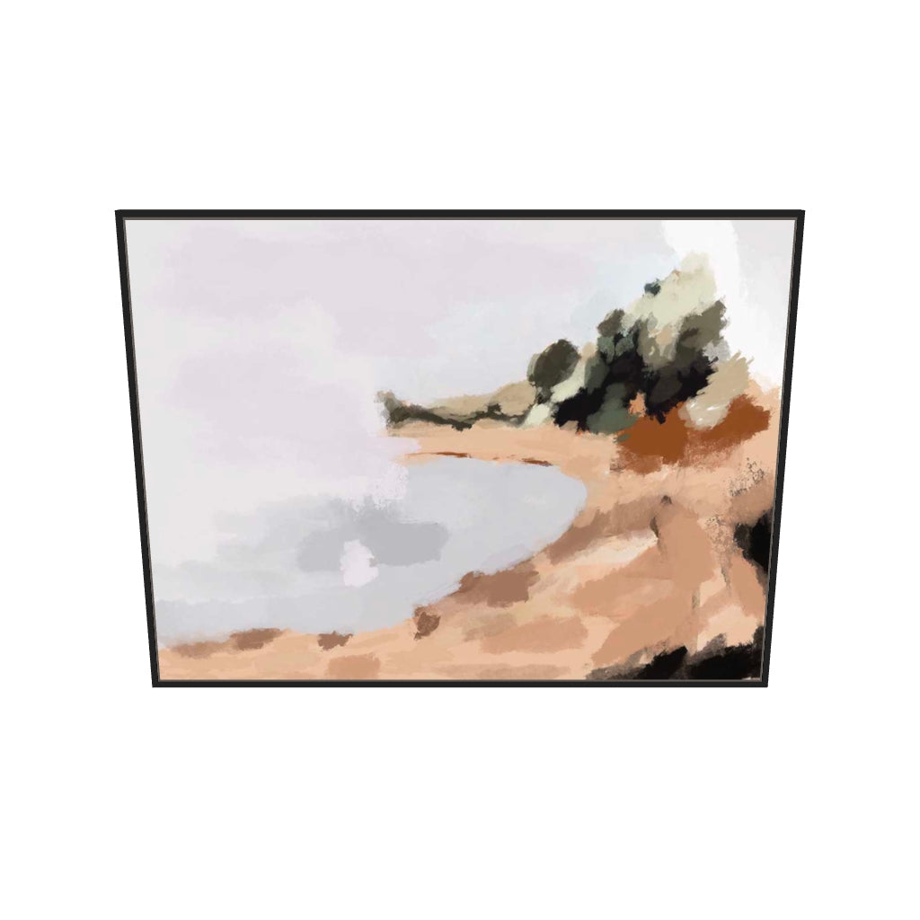 [ah-ar-v1:f3abba2e0377eee1e8f9260c] Landscape Study I Canvas Art — 90 x 120 cm, black frame (AR scale)