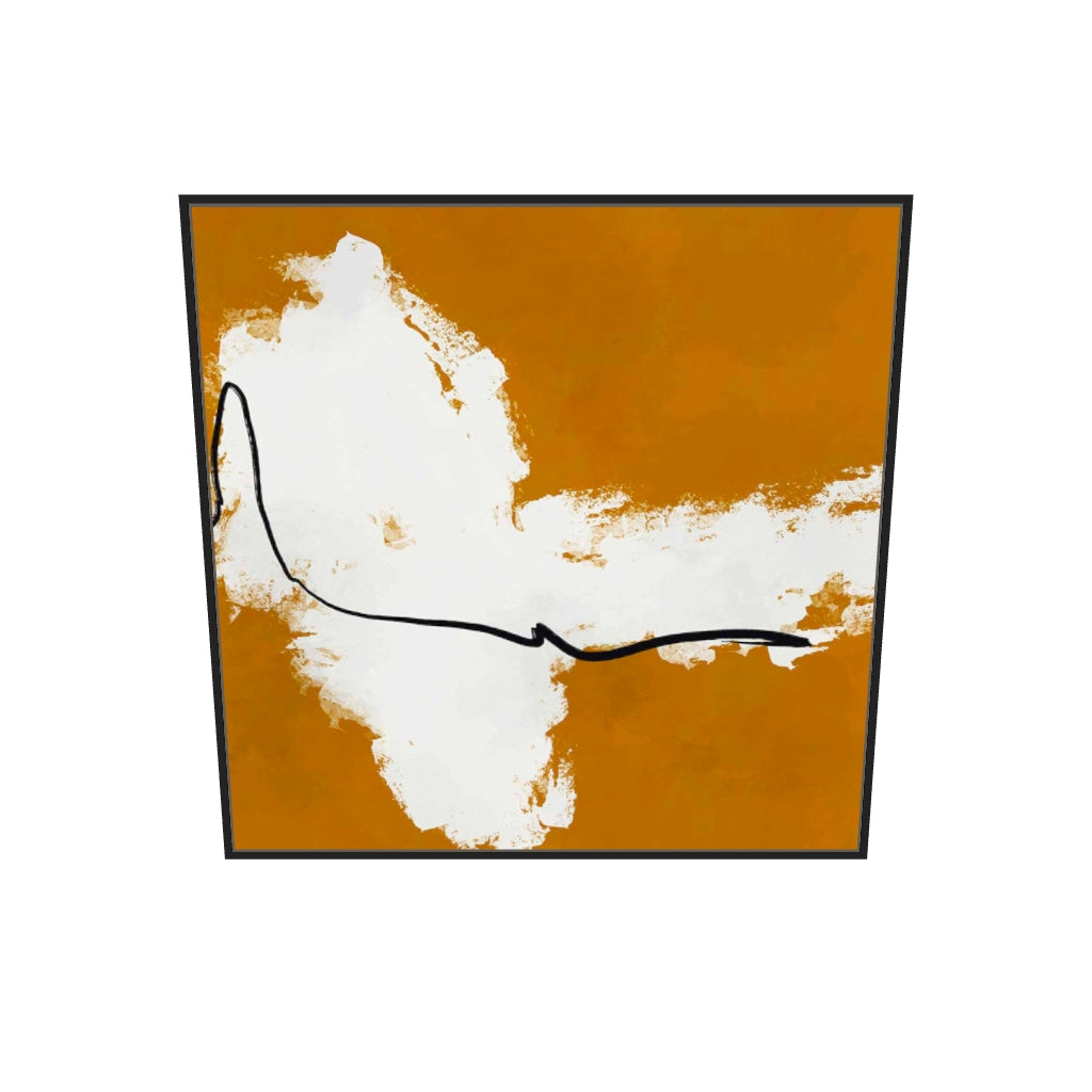 [ah-ar-v1:d6f95d05560a7fad045f4406] Burnt Orange Haze I Canvas Art — 100 x 100 cm, black frame (AR scale)