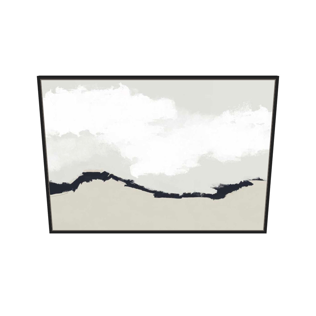 [ah-ar-v1:5f344bc3dbf1601a2a1e8026] Fading Coastline Canvas Art — 70 x 100 cm, black frame (AR scale)