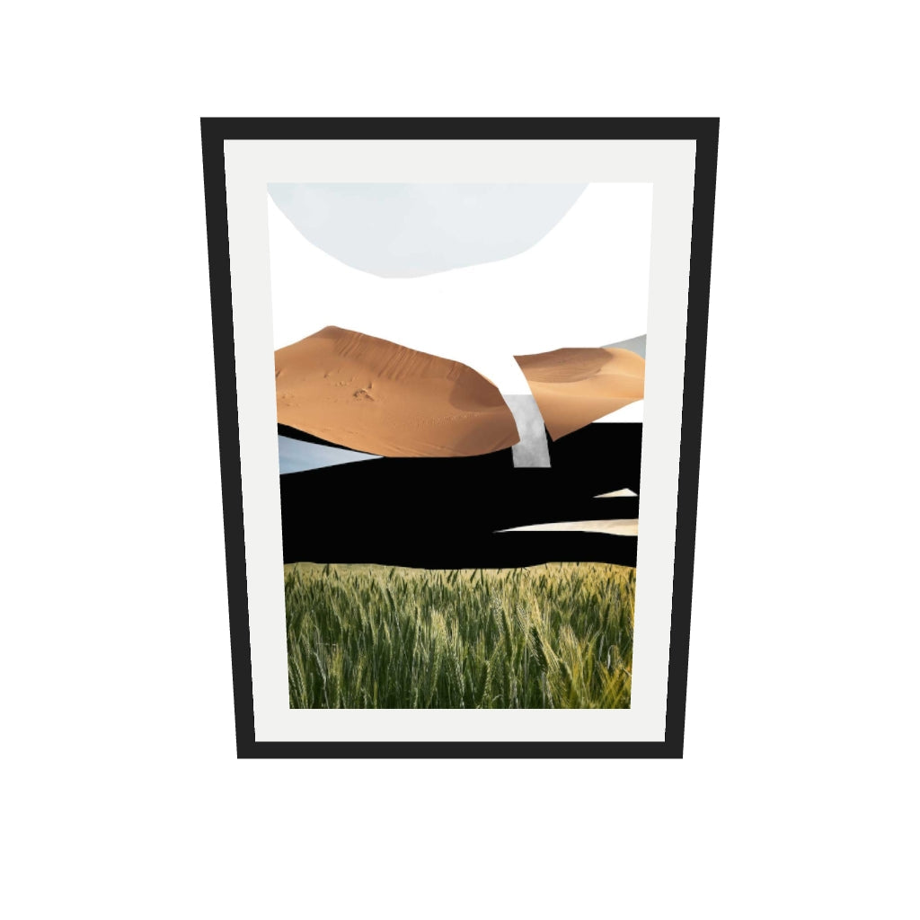 [ah-ar-v1:433346c9d52ca0451f85f513] Collage Landscape Art Print — 50 x 70 cm, black frame (AR scale)