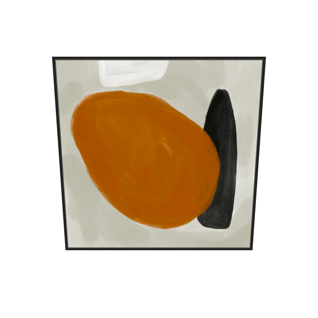 [ah-ar-v1:7b3fb56f4d498f4159e0d2b0] Balancing Act Burnt Orange Canvas Art — 100 x 100 cm, black frame (AR scale)