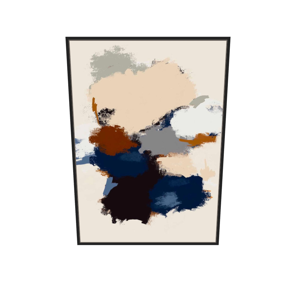 [ah-ar-v1:5236a722082d631ccf238a7f] Abstract Paradigm I Canvas Art — 70 x 100 cm, black frame (AR scale)
