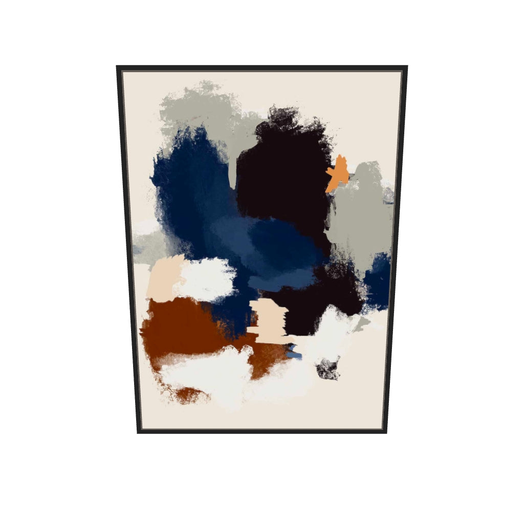 [ah-ar-v1:715c8be5798d87a580eb59b8] Abstract Paradigm II Canvas Art — 70 x 100 cm, black frame (AR scale)