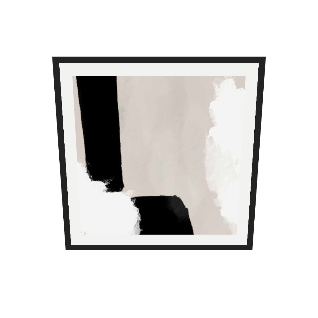 [ah-ar-v1:73b442303fb3a1e27899a3d2] Neutral Haze III Art Print — 70 x 70 cm, black frame (AR scale)
