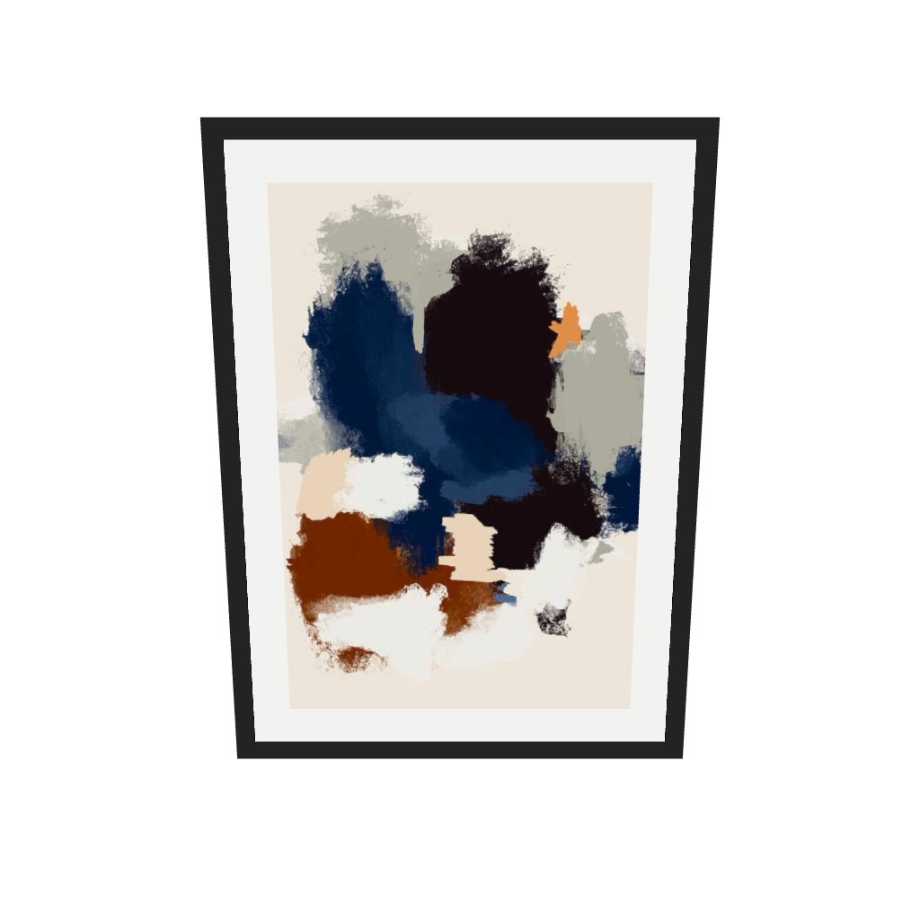 [ah-ar-v1:264954bd3d23ef7a9883118a] Abstract Paradigm II Art Print — 50 x 70 cm, black frame (AR scale)