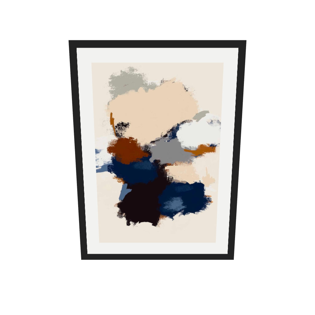 [ah-ar-v1:d6521a2e051ded0c359bf20c] Abstract Paradigm I Art Print — 50 x 70 cm, black frame (AR scale)