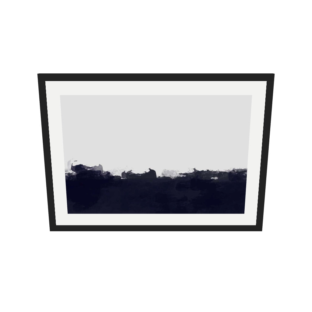 [ah-ar-v1:c6950c716101eb90a41c56ee] Horizontal Landscapes II Art Print — 50 x 70 cm, black frame (AR scale)