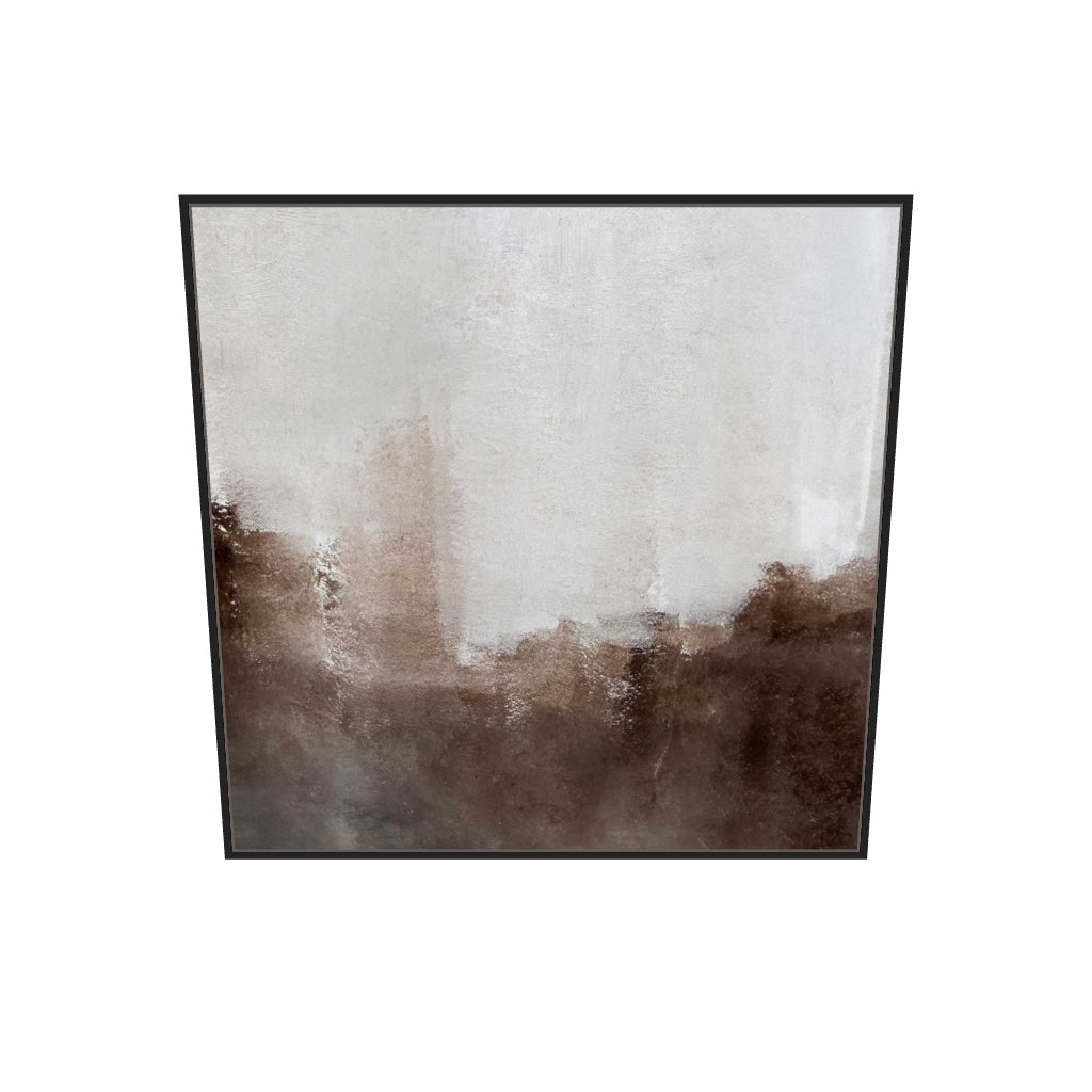 [ah-ar-v1:6790751a7990af30cde62a90] Mocha Ripple Canvas Art — 100 x 100 cm, black frame (AR scale)