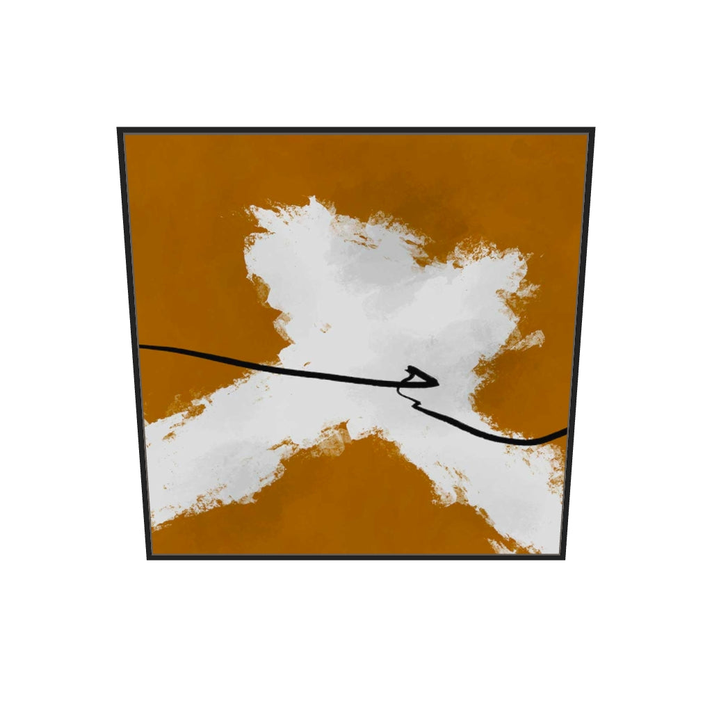 [ah-ar-v1:8c37528734a786bdad349345] Burnt Orange Haze II Canvas Art — 100 x 100 cm, black frame (AR scale)
