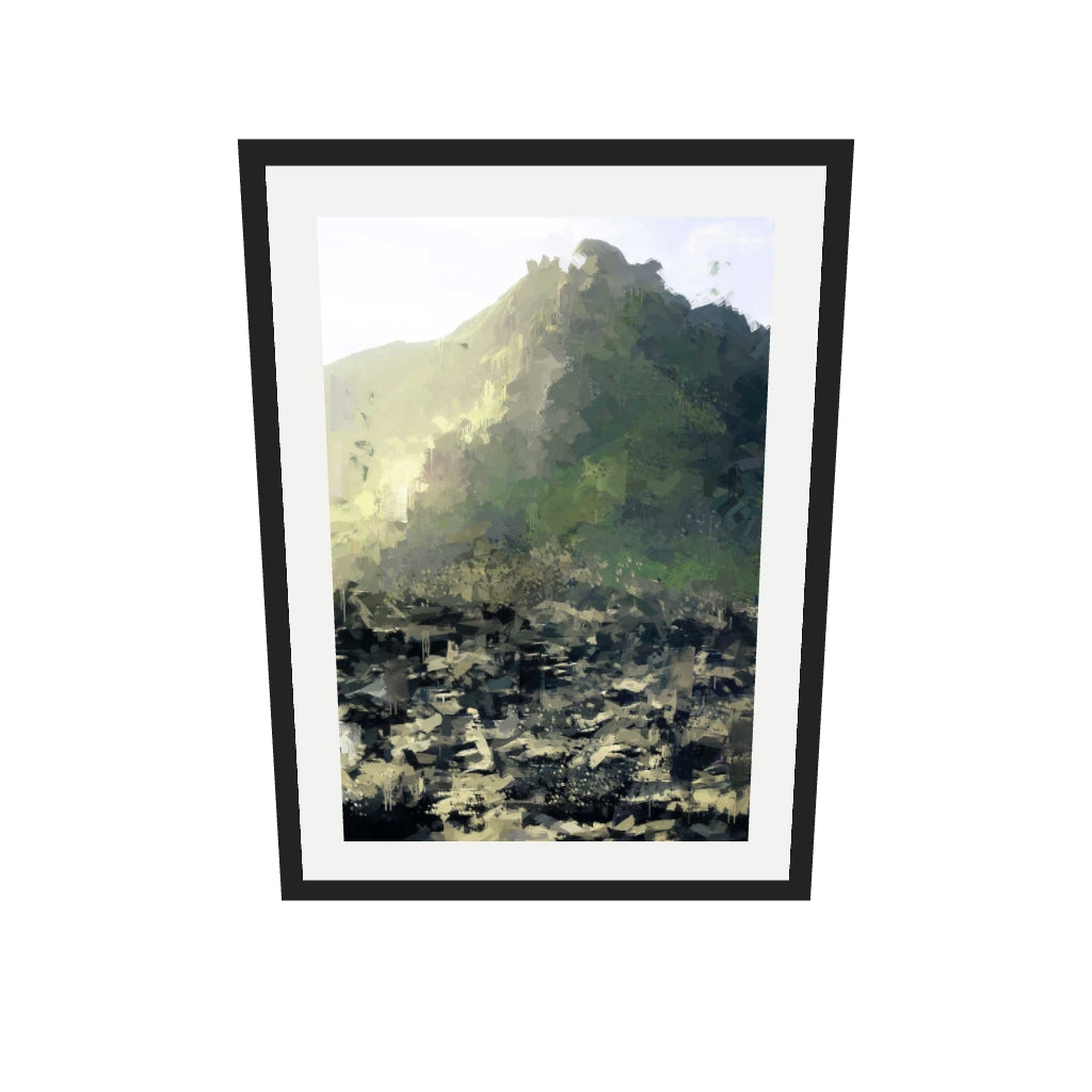 [ah-ar-v1:d656cbca64b76a1e9046bd63] Walk Me To The Mountains Art Print — 50 x 70 cm, black frame (AR scale)