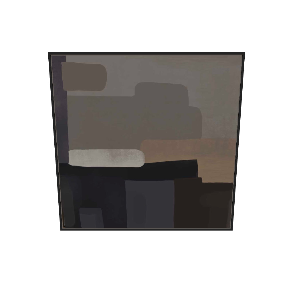[ah-ar-v1:2e5185f34a1a10189f0b2f21] Mono Expressions III Canvas Art — 100 x 100 cm, black frame (AR scale)