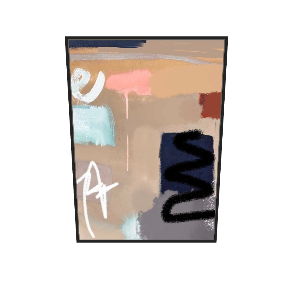 [ah-ar-v1:6049faa5e223bb3ceb12ef05] Solace Canvas Art — 70 x 100 cm, black frame (AR scale)