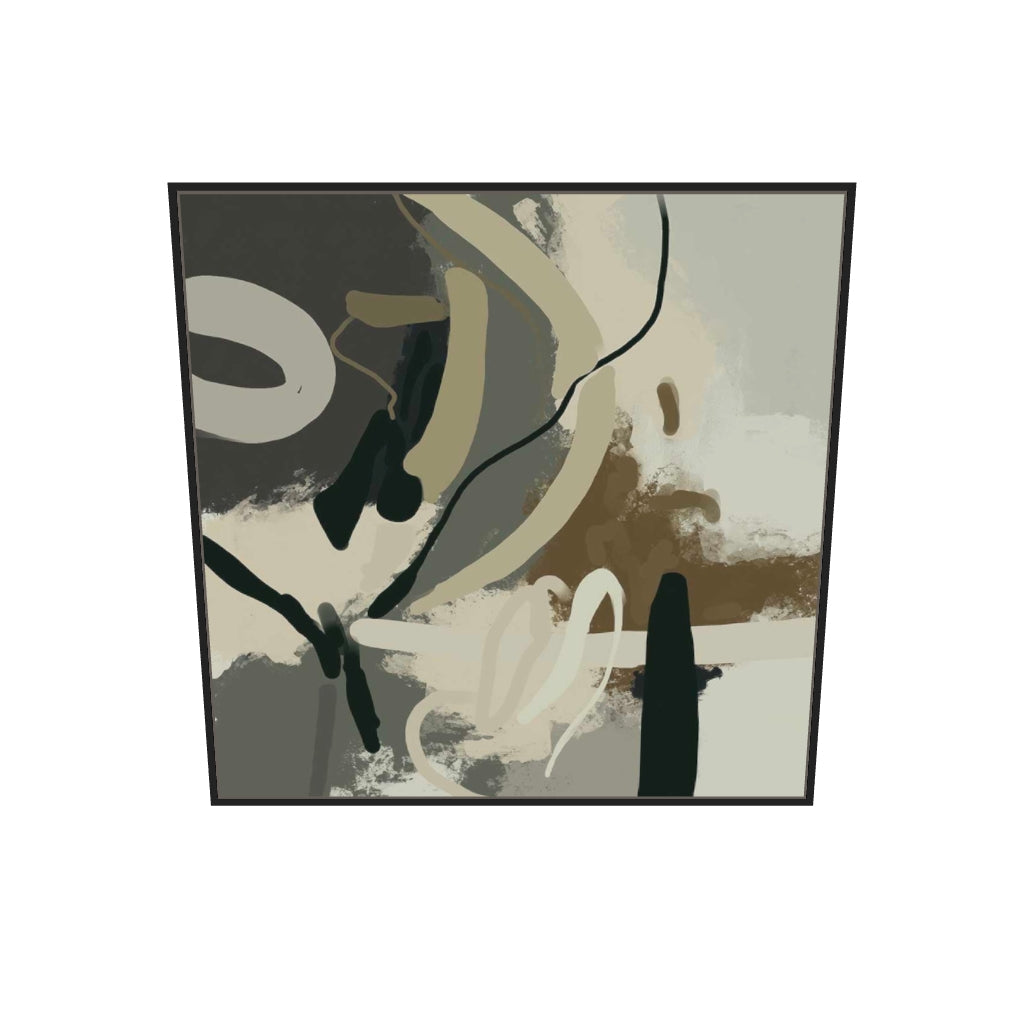 [ah-ar-v1:7c014dd2519804fbd9a24b81] Camouflage I Canvas Art — 100 x 100 cm, black frame (AR scale)