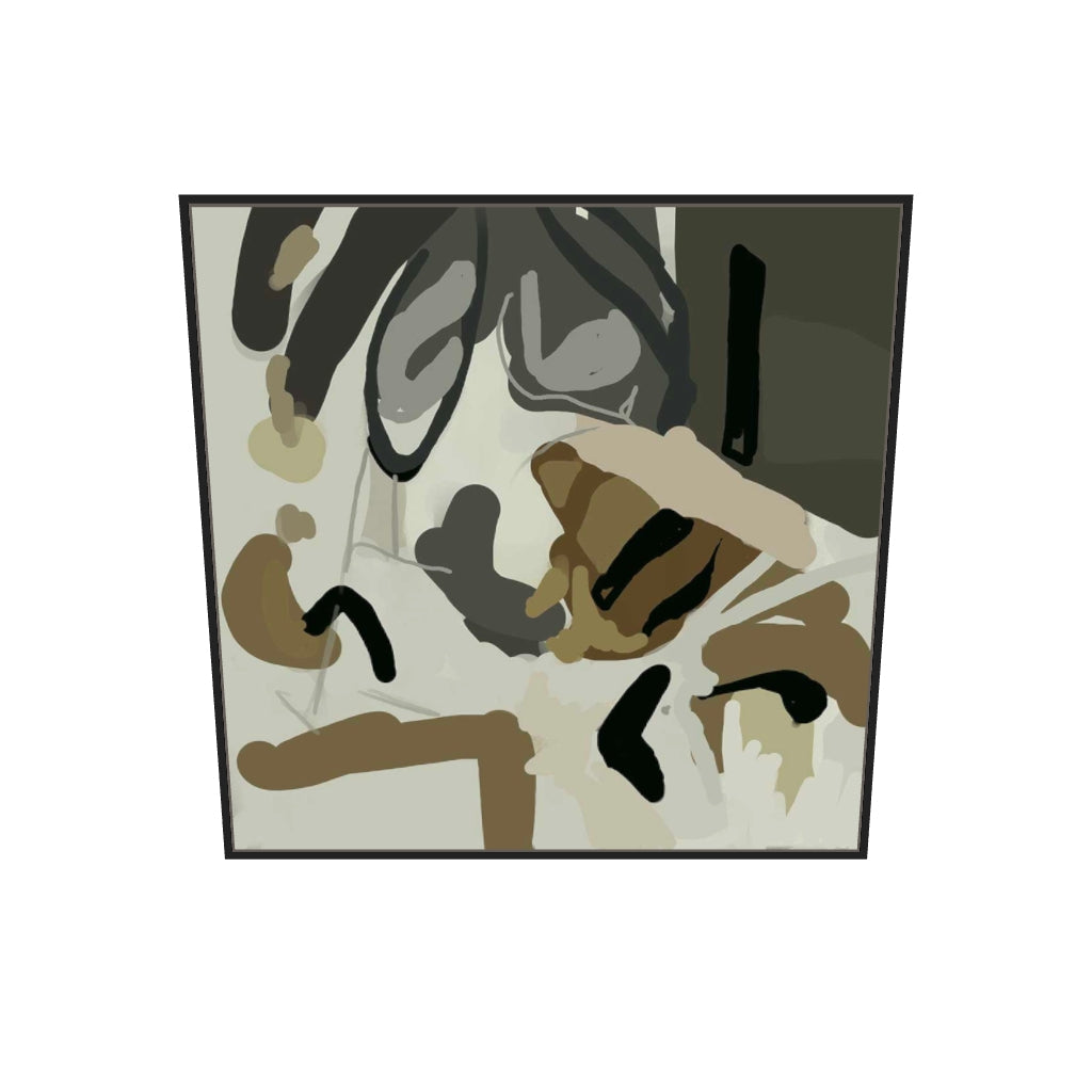 [ah-ar-v1:d6e21ce012ce3788e16666e7] Camouflage II Canvas Art — 100 x 100 cm, black frame (AR scale)