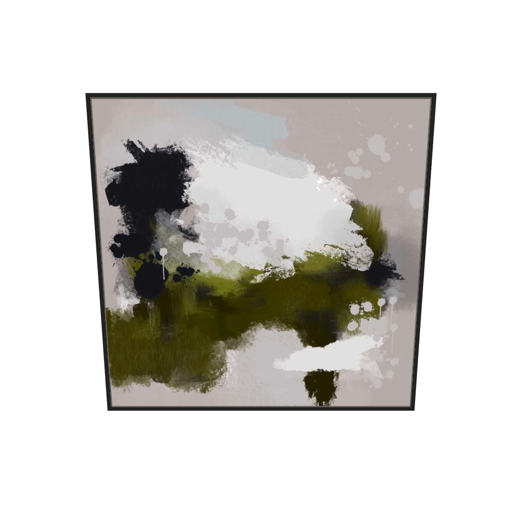 [ah-ar-v1:671620c83d1c3d7de47f61ab] Wimbledon Park Abstract Canvas Art — 100 x 100 cm, black frame (AR scale)