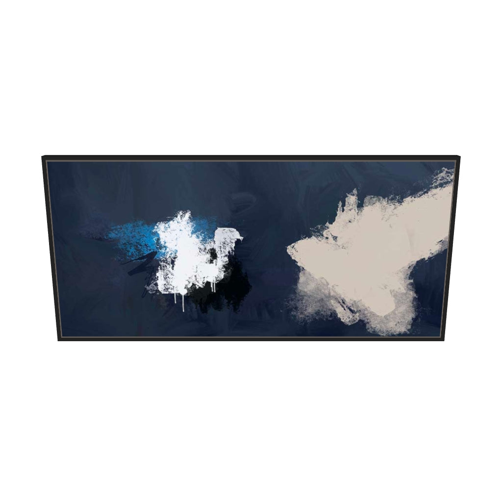 [ah-ar-v1:8ea6a22d5e95bd5f5aff1c69] Blue Marina Canvas Art — 130 x 60 cm, black frame (AR scale)
