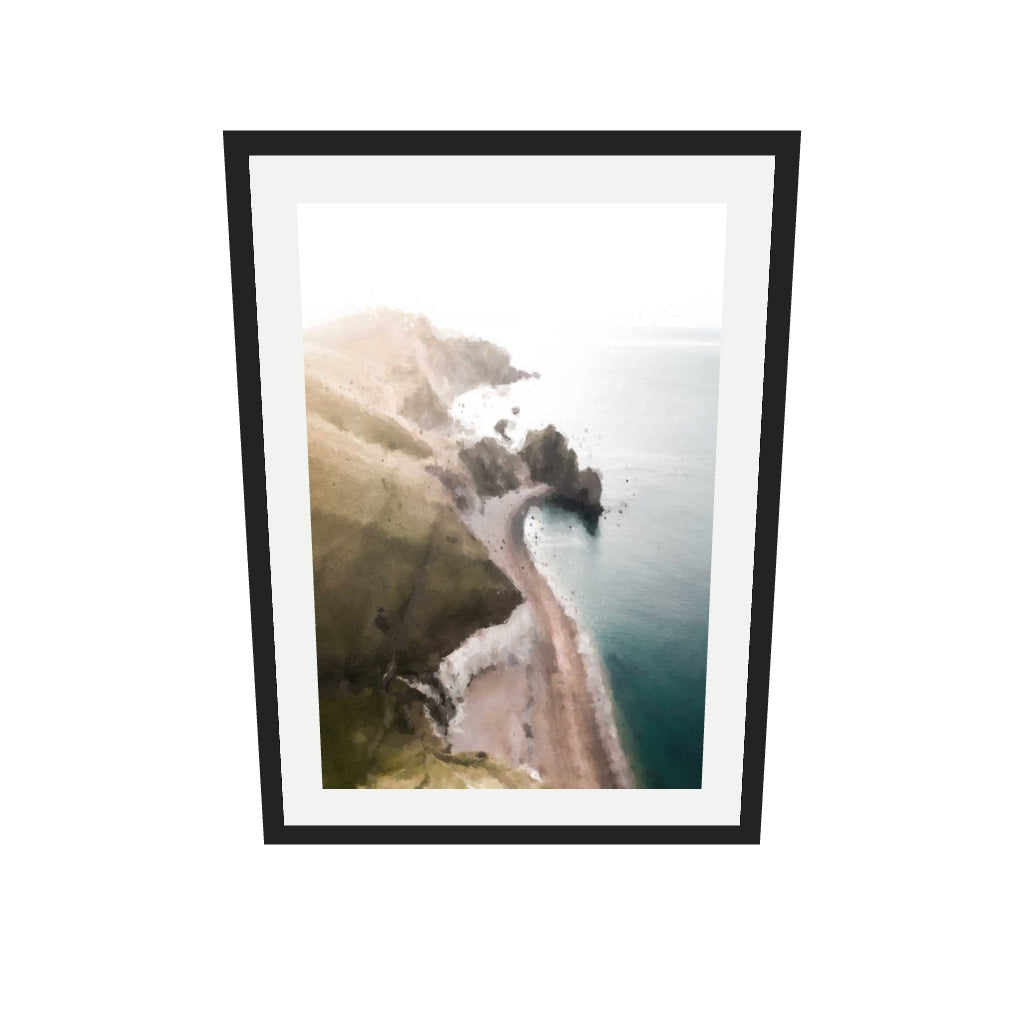 [ah-ar-v1:a9b4b2ff214feba6a3856e20] The Beach Art Print — 50 x 70 cm, black frame (AR scale)