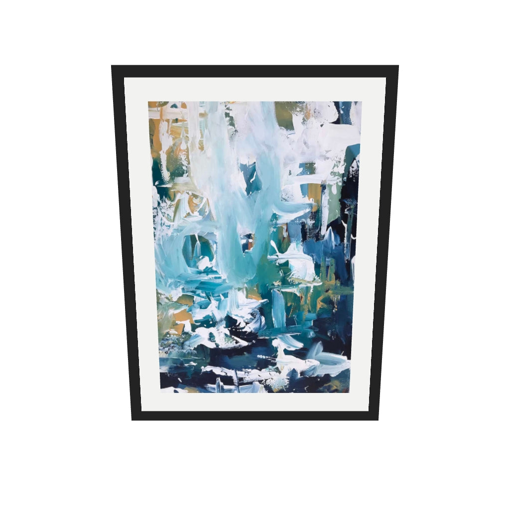 [ah-ar-v1:72245fe9603f5974fd961263] Abstract 102 Art Print — 50 x 70 cm, black frame (AR scale)