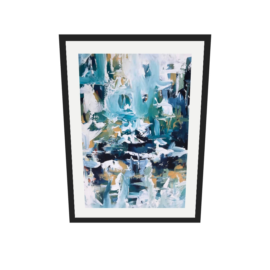 [ah-ar-v1:12f16e4d12ae62ea8a98084a] Abstract 104 Art Print — 50 x 70 cm, black frame (AR scale)