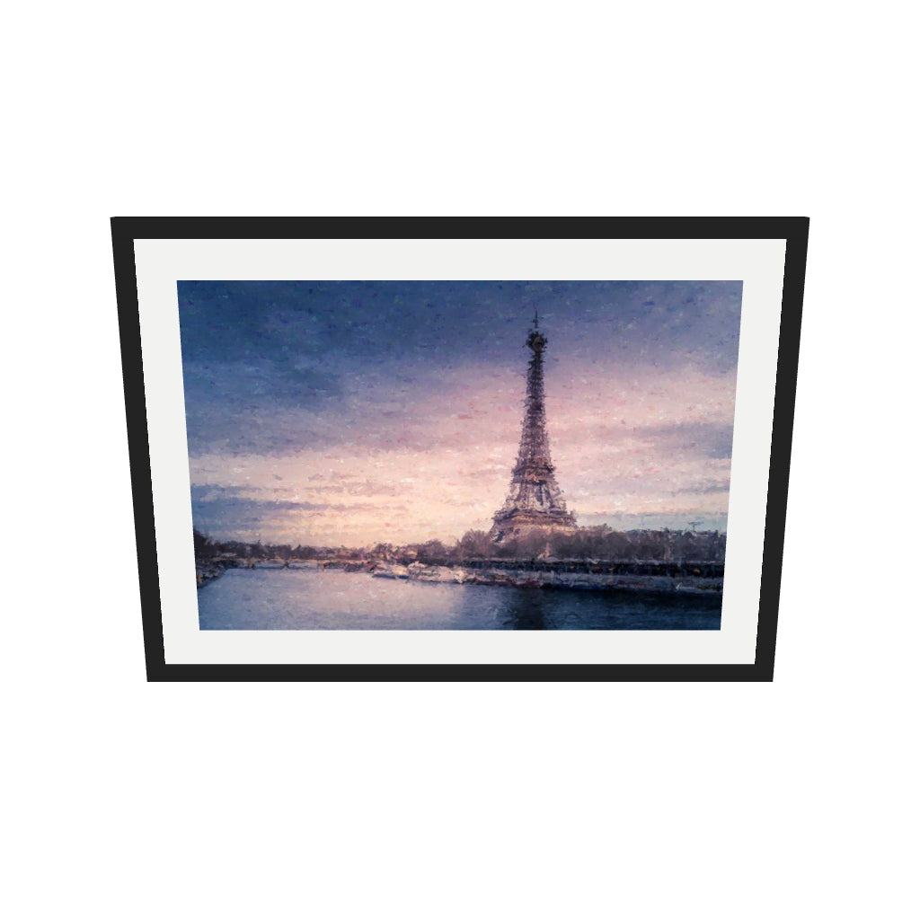 [ah-ar-v1:1fc05082c8c29b98c662a3cc] Romance In Paris Art Print — 50 x 70 cm, black frame (AR scale)