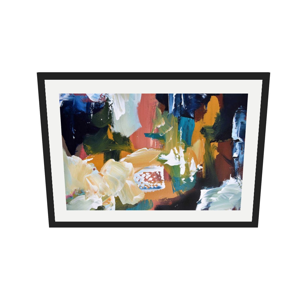 [ah-ar-v1:c418b222dee072a2fb80f1c5] Abstract 109 Art Print — 50 x 70 cm, black frame (AR scale)