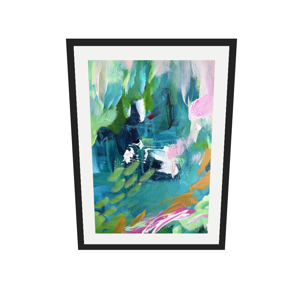 [ah-ar-v1:a9b7019ff08bc5d3814a600f] Abstract 144 Art Print — 50 x 70 cm, black frame (AR scale)