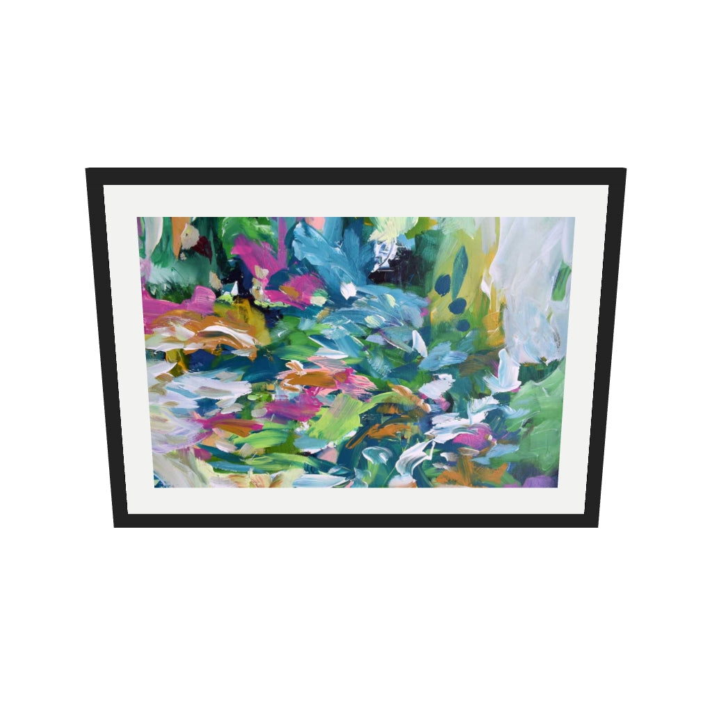 [ah-ar-v1:67182ddf65b479dbb3dab088] Abstract 145 Art Print — 50 x 70 cm, black frame (AR scale)