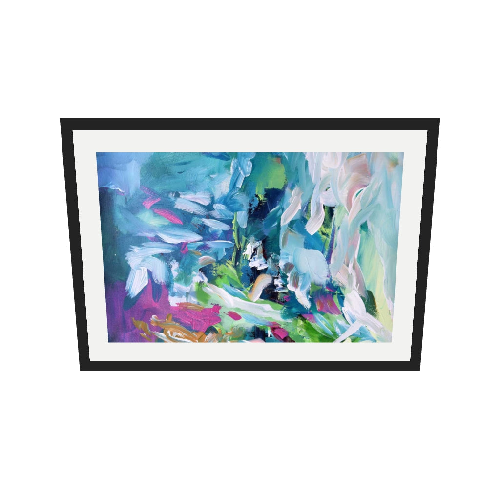 [ah-ar-v1:eedd917fc8ab24f52796d552] Abstract 146 Art Print — 50 x 70 cm, black frame (AR scale)
