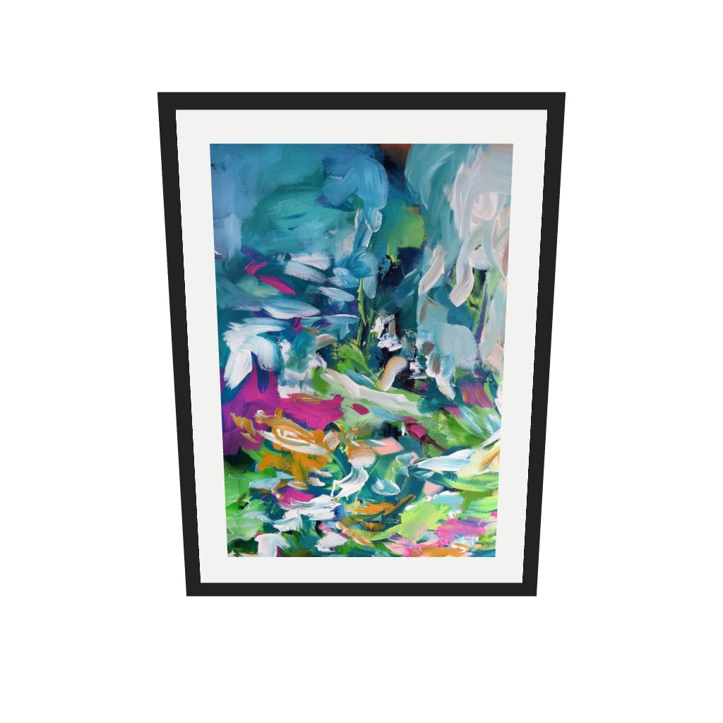 [ah-ar-v1:b18b638b1cb906a873a0ef04] Abstract 148 Art Print — 50 x 70 cm, black frame (AR scale)