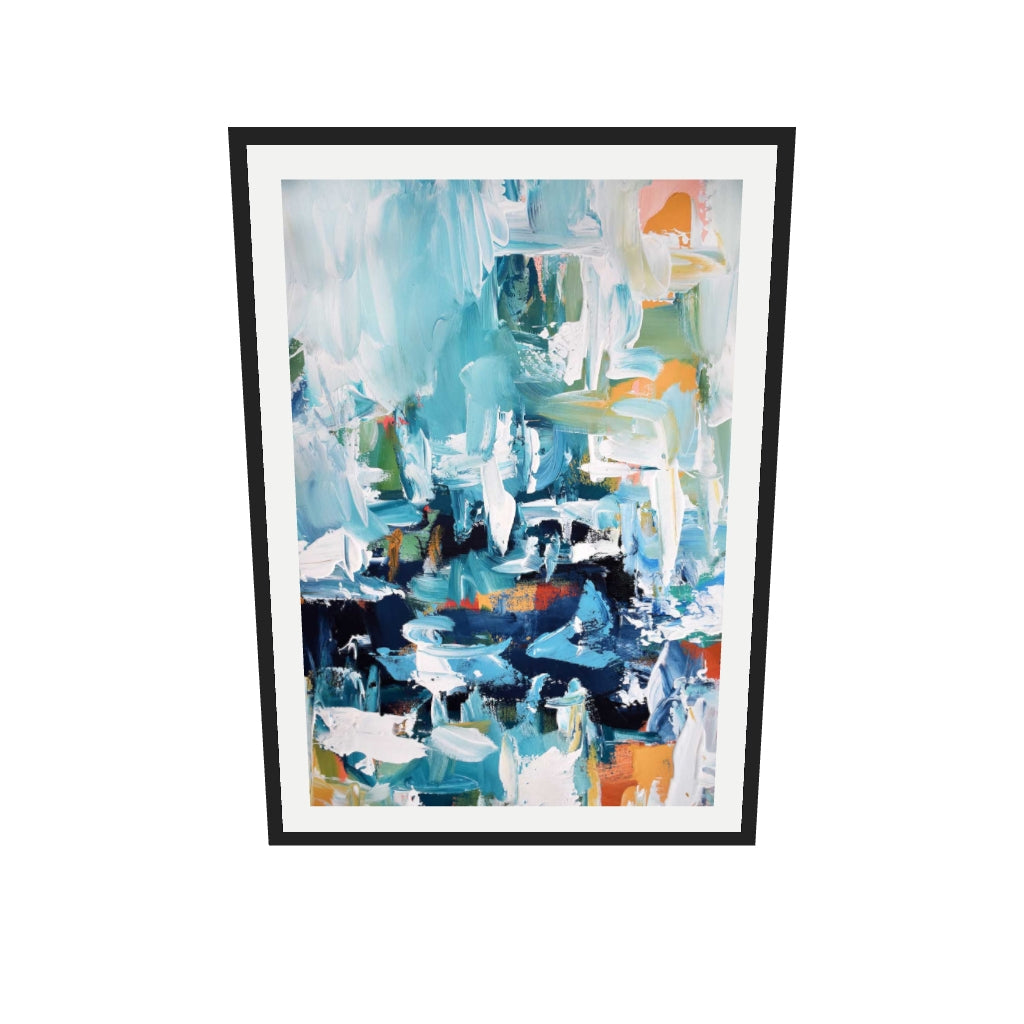 [ah-ar-v1:d212a42243928b991f2a54ab] Abstract 152 Art Print — 70 x 100 cm, black frame (AR scale)