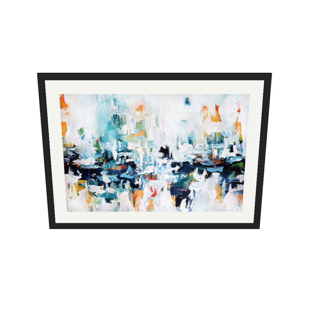 [ah-ar-v1:596d498fa796e247dffc3f72] Abstract 153 Art Print — 50 x 70 cm, black frame (AR scale)